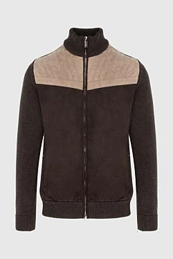 Cashmere cardigan brown for men