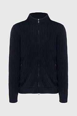 Cashmere cardigan blue for men