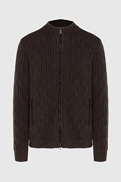 Cashmere cardigan brown. for men