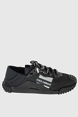 Sneakers made of nylon and leather black for men