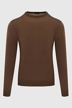 Brown wool jumper for men