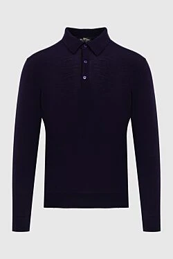 Wool Long Sleeve Polo Violet for men