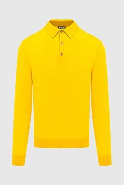 Wool long sleeve polo yellow for men