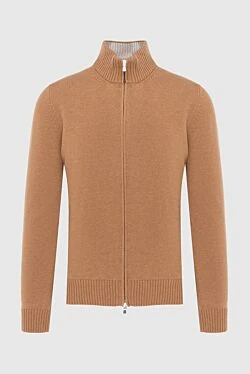 Wool cardigan orange for men