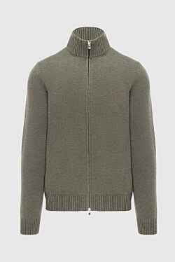 Wool cardigan green for men