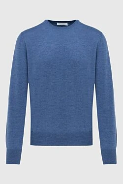 Blue wool jumper for men