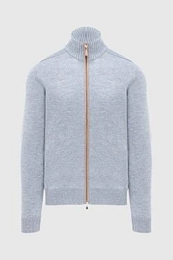 Gray wool cardigan for men