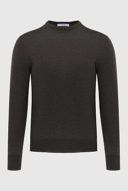 Brown wool jumper for men