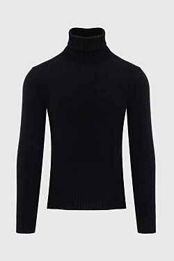 Black wool jumper for men