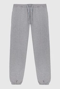 Men's sports trousers made of cotton and wool, gray