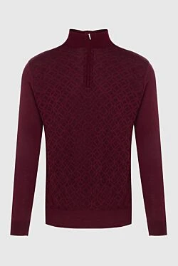 Cashmere and silk troyer burgundy for men