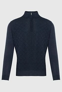 Troyer cashmere and silk blue for men