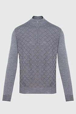 Cashmere and silk troyer gray for men