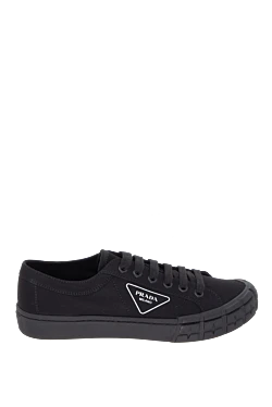 Black canvas sneakers for men