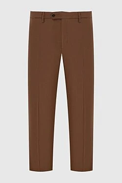 Brown wool trousers for men