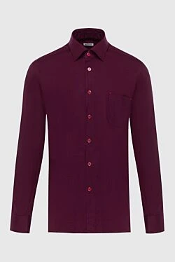 Рубашка из хлопка и лиоцелла фиолетовая мужская