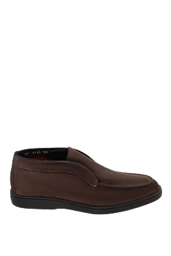 Brown leather loafers for men