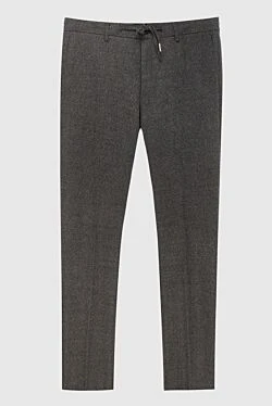 Gray wool trousers for men