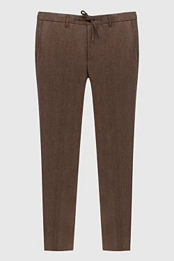 Brown wool trousers for men