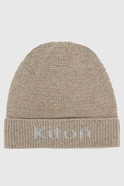 Gray cashmere hat for men