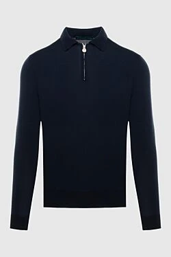 Wool Long Sleeve Polo Violet for men