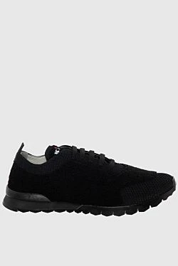 Black wool sneakers for men