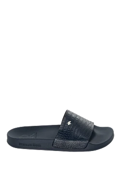 Шлепанцы из кожи крокодила черного цвета с анатомической подошвой