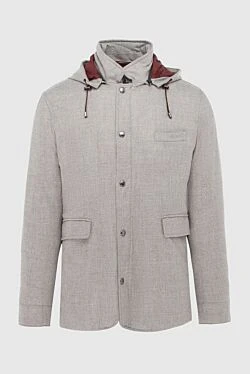 Jacket demi-season cashmere gray for men