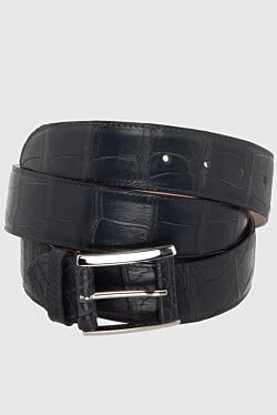 Brown crocodile leather belt for men