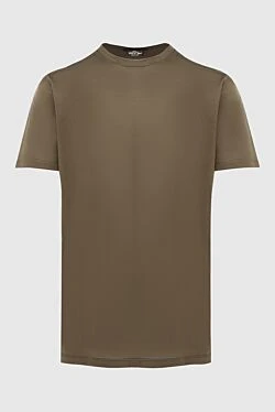 Brown cotton and elastane T-shirt for men