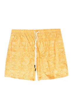 Beach shorts made of polyester yellow for men