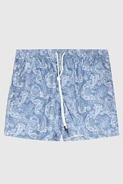 Beach shorts made of polyester, blue for men