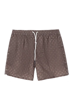 Brown polyester beach shorts for men