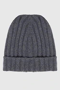 Gray cashmere hat for men