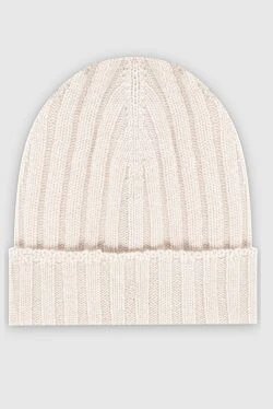 White cashmere hat for men