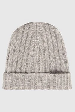 Beige cashmere hat for men