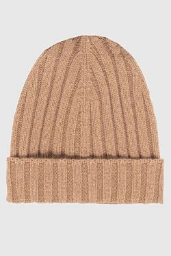 Beige cashmere hat for men