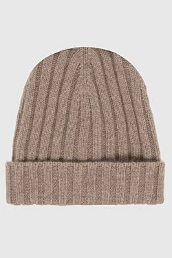 Beige cashmere hat for men