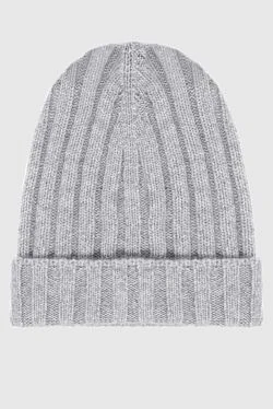 Gray cashmere hat for men