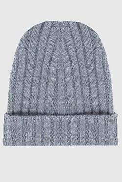 Gray cashmere hat for men