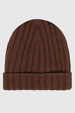 Brown cashmere hat for men