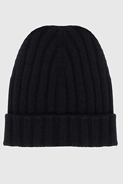 Cashmere hat black for men