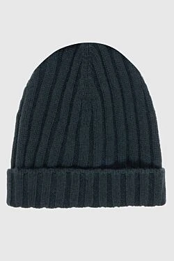 Cashmere hat green for men