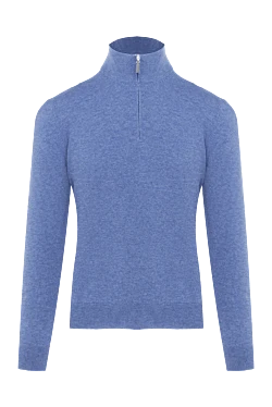 Troyer wool, viscose and cashmere blue for men