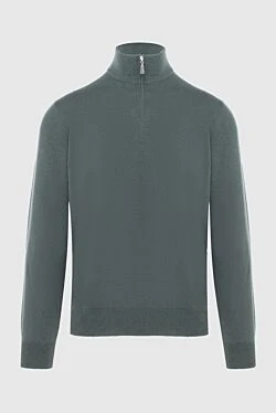 Troyer wool, viscose and cashmere green for men