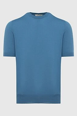 Blue cotton jumper for men