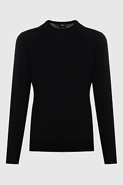 Black wool jumper for men