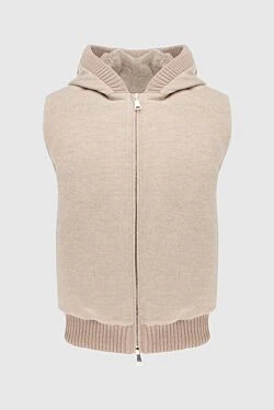 Cashmere vest beige for men