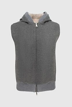 Cashmere vest gray for men