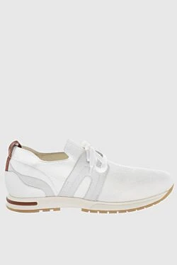 White textile sneakers for women